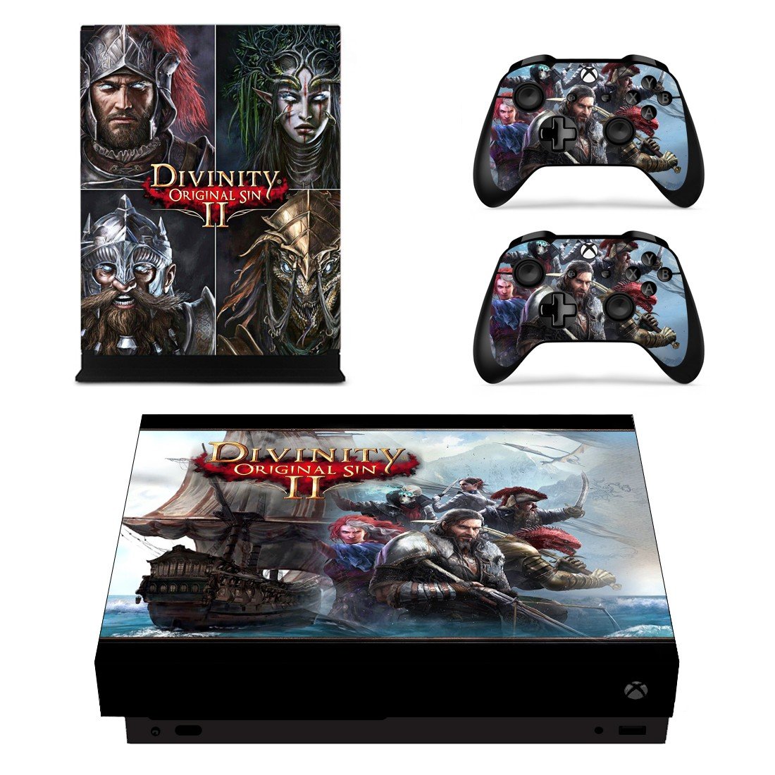 Divinity Original Sin 2 decal skin sticker for Xbox One X console and controllers