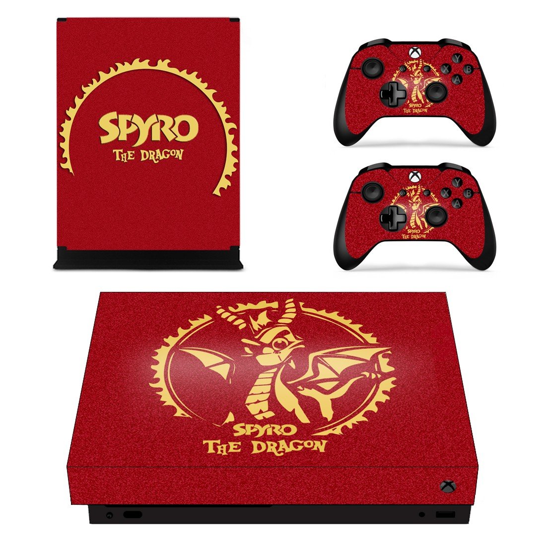 Spyro The Dragon decal skin sticker for Xbox One X console and controllers
