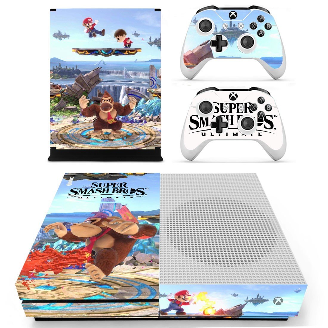 Super Smash Bros decal skin sticker for Xbox One S console and controllers