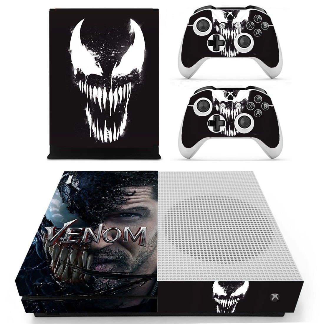 Venom decal skin sticker for Xbox One S console and controllers