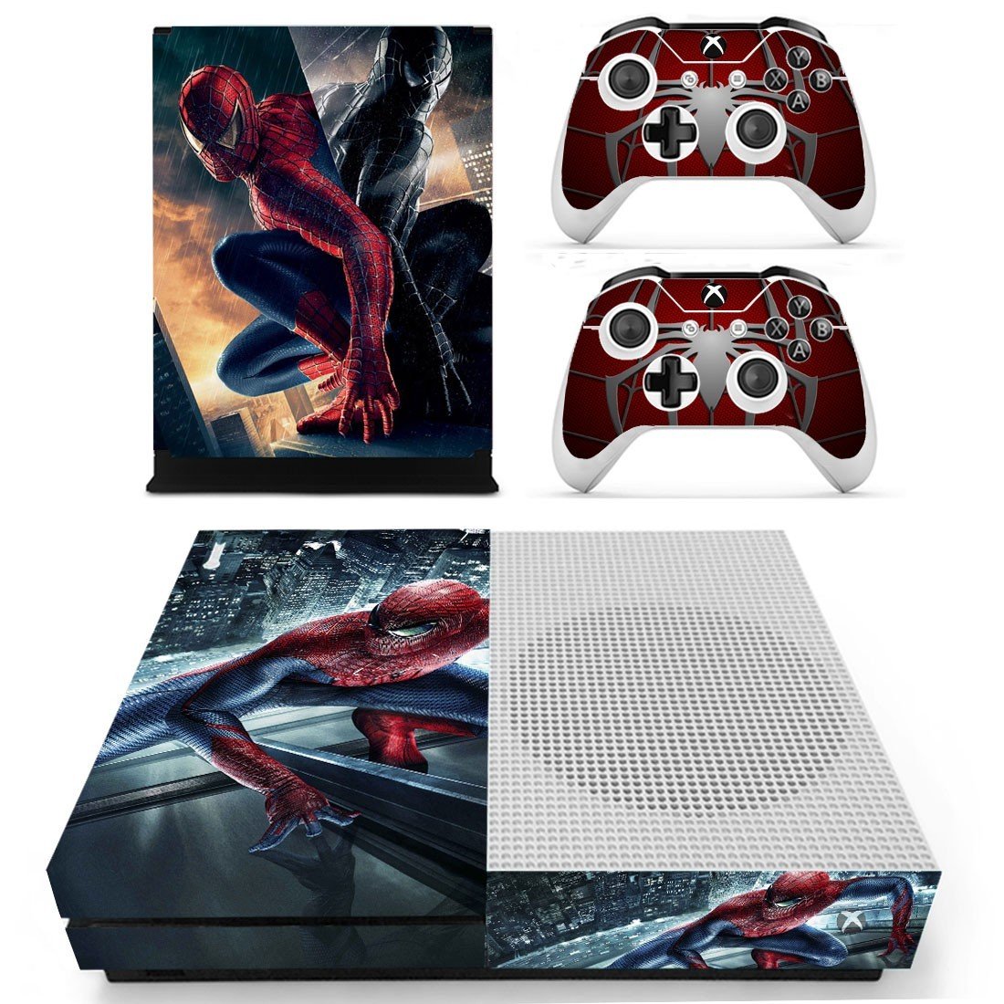 Spider Man decal skin sticker for Xbox One S console and controllers