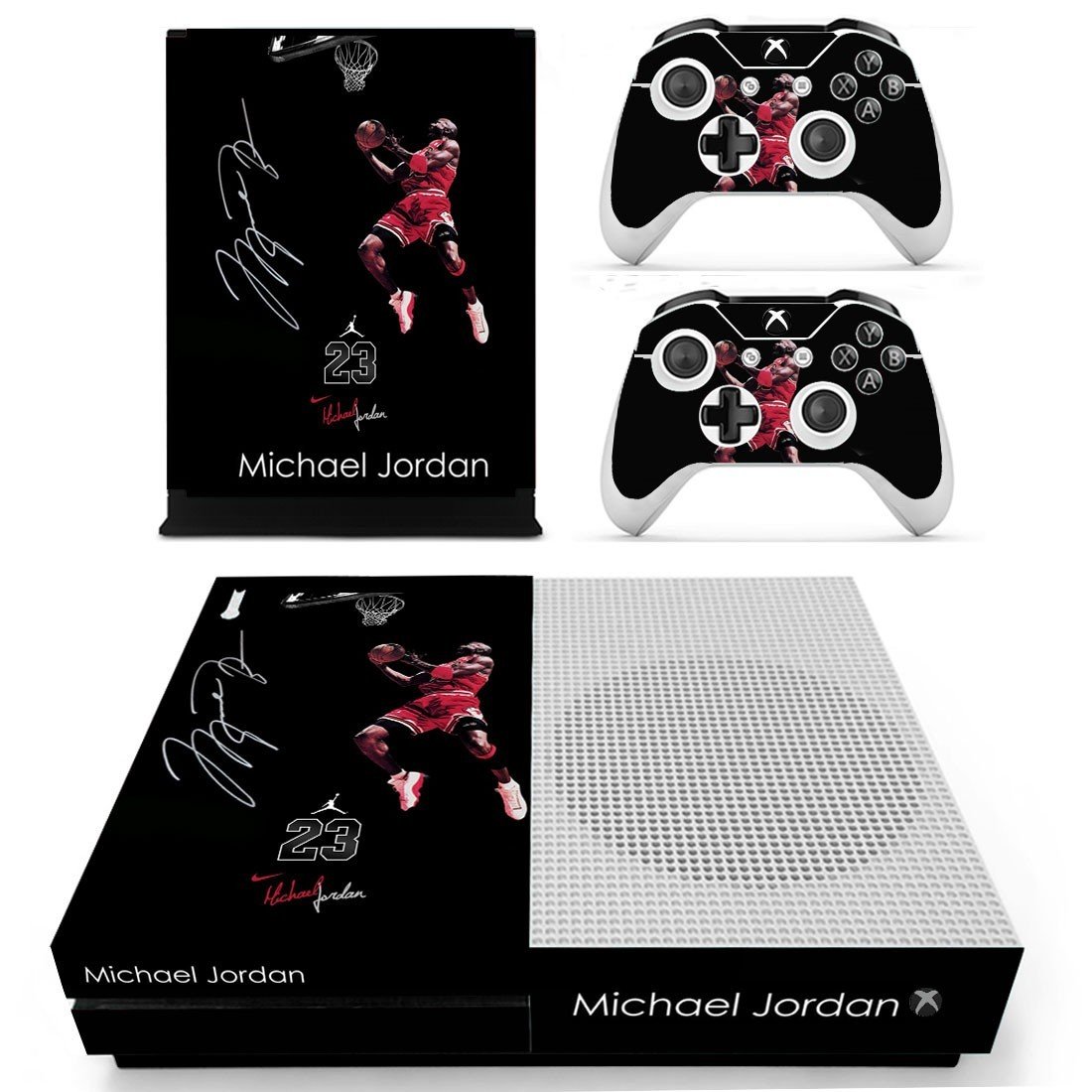 Jordan 23 decal skin sticker for Xbox One S console and controllers