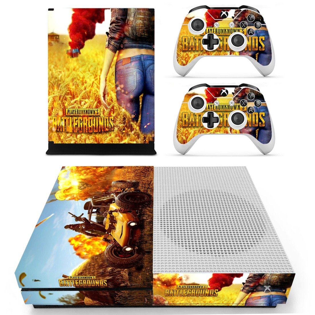 Playerunknown's Battlegrounds decal skin sticker for Xbox One S console and controllers