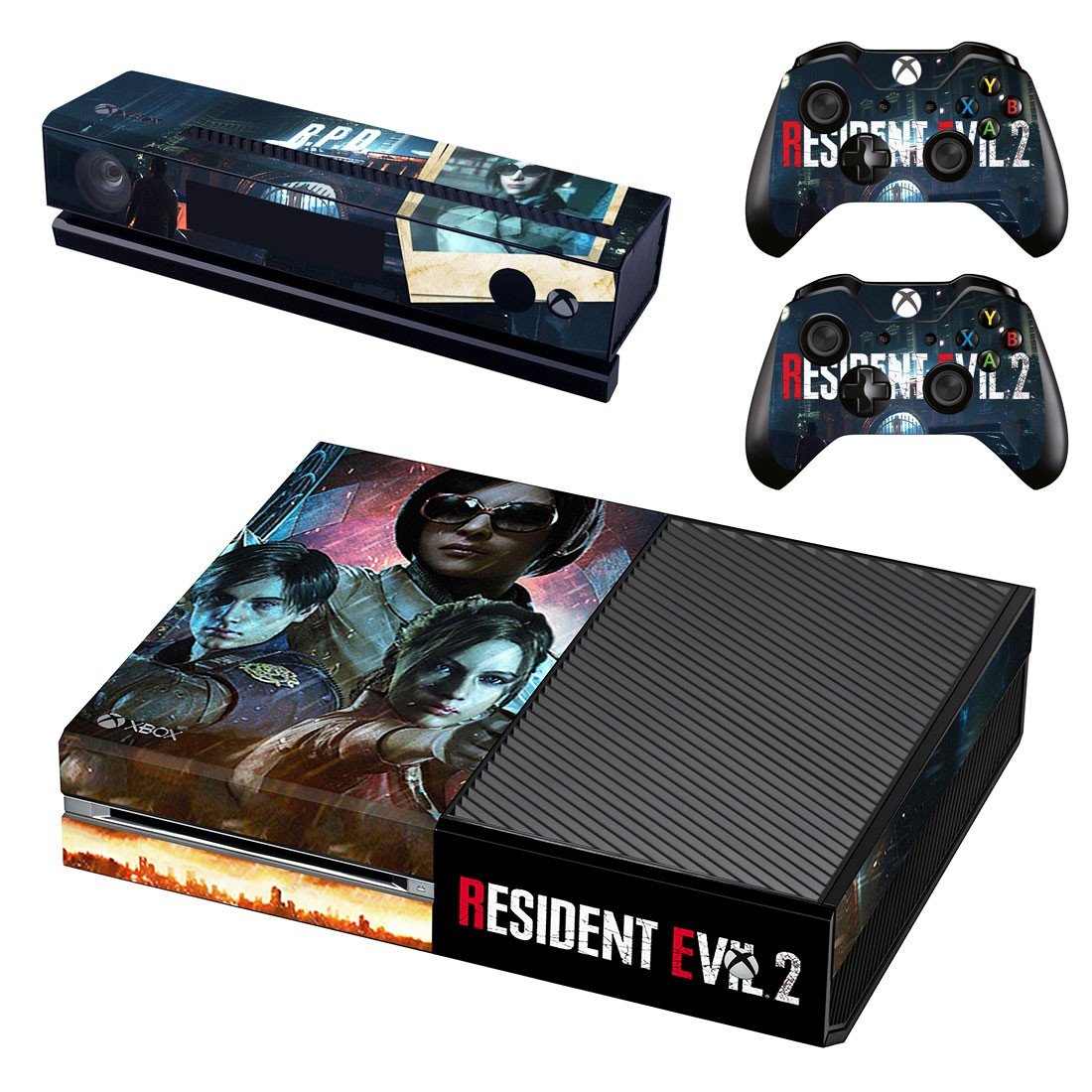Resident Evil 2 decal skin sticker for Xbox One console and controllers