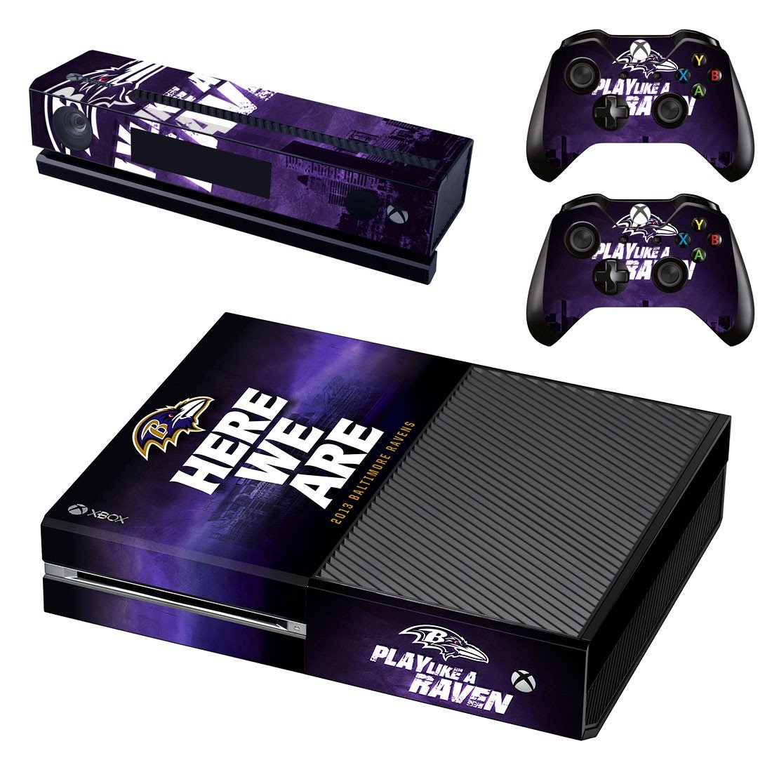 Baltimore Ravens decal skin sticker for Xbox One console and controllers