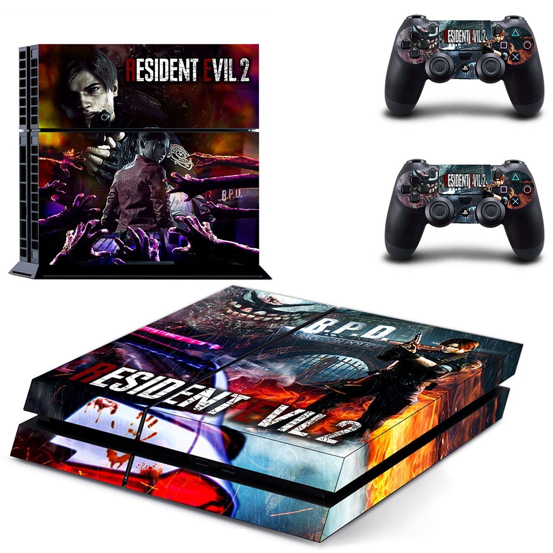 Resident Evil 2 decal skin sticker for PS4 console and controllers