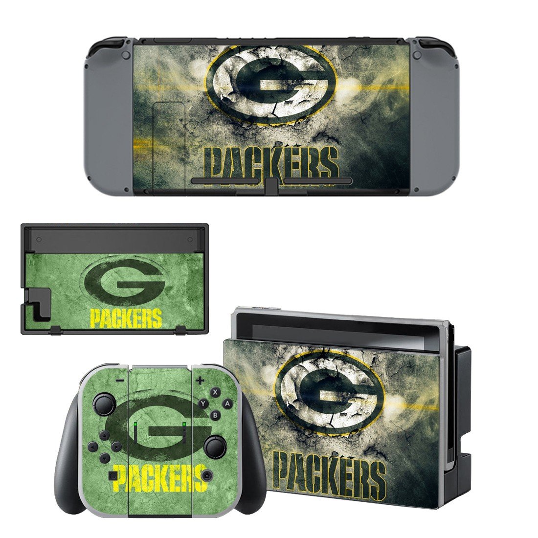 Green bay packers decal skin sticker for Nintendo Switch console and controllers