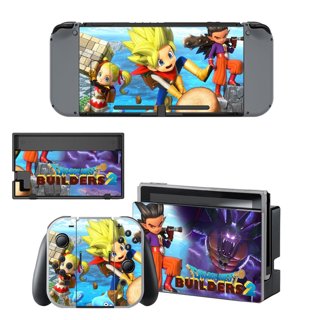 Dragon Quest Builders decal skin sticker for Nintendo Switch console and controllers