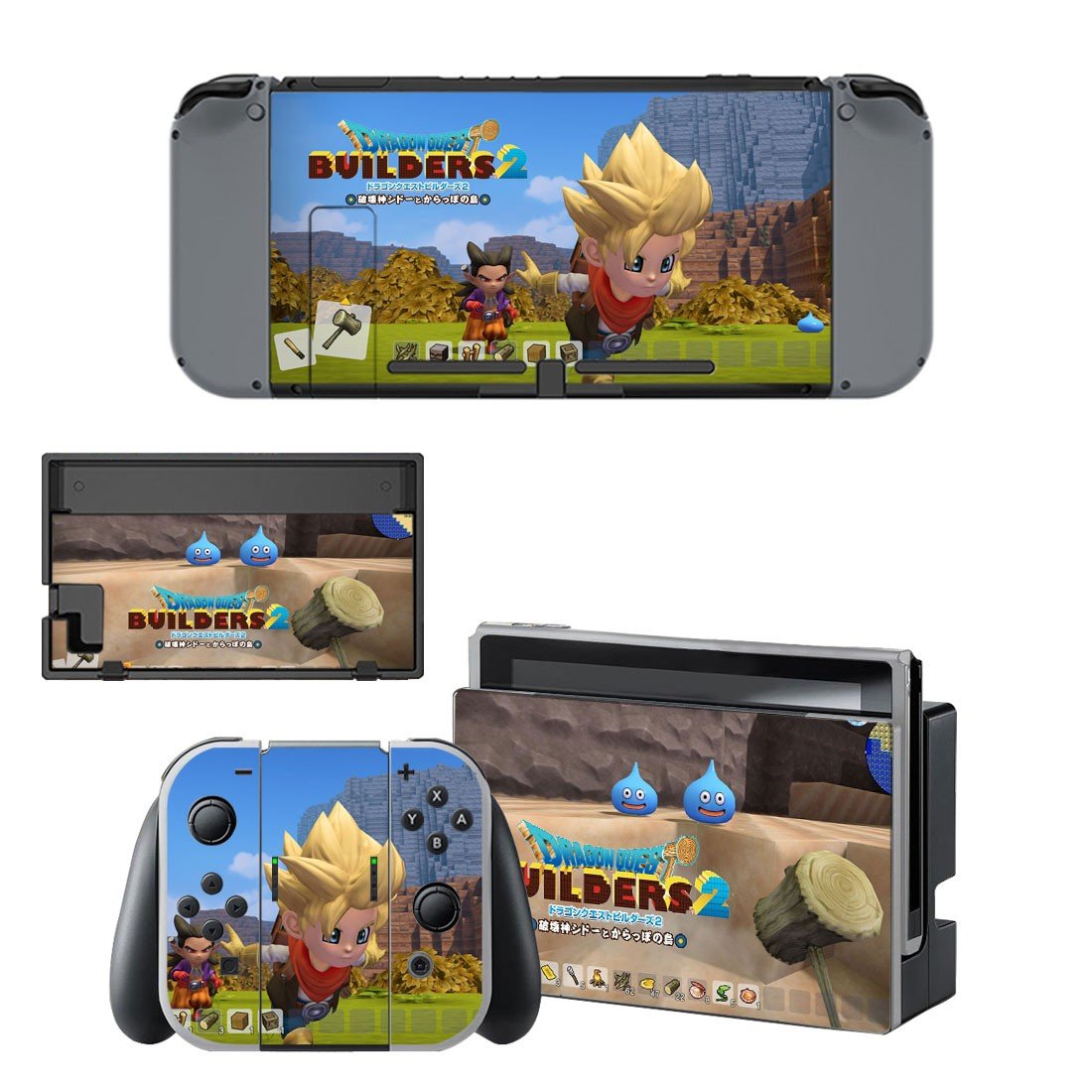 Dragon Quest Builders decal skin sticker for Nintendo Switch console and controllers