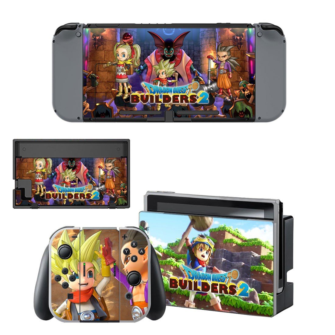 Dragon Quest Builders decal skin sticker for Nintendo Switch console and controllers