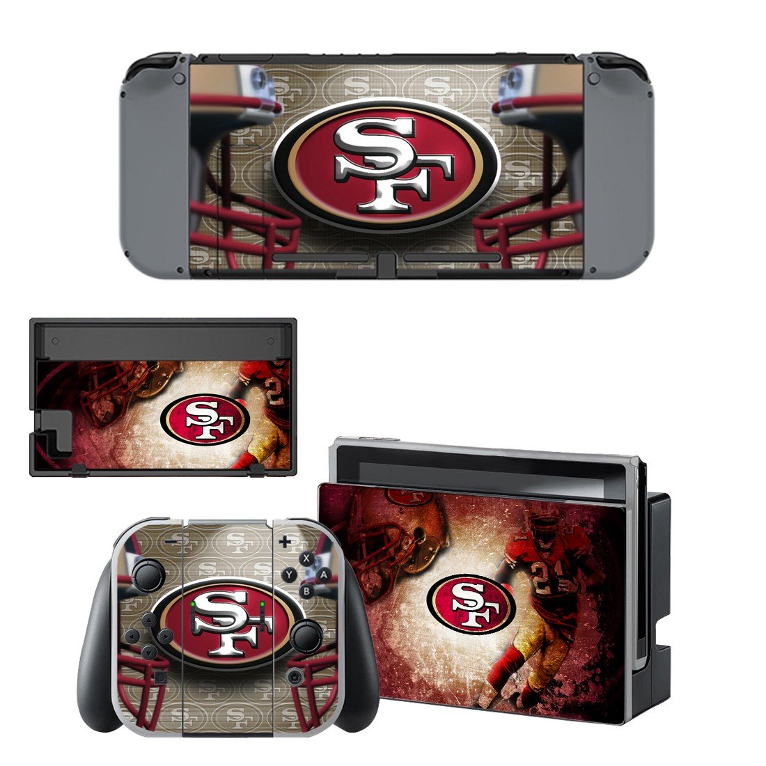 San Francisco 49ers decal skin sticker for Nintendo Switch console and controllers