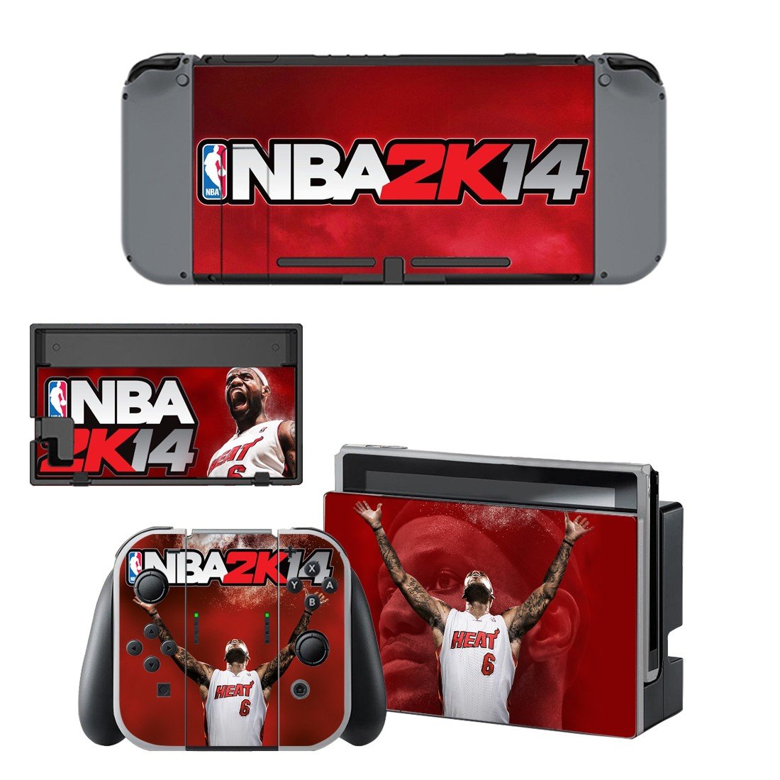 NBA 2K14 decal skin sticker for Nintendo Switch console and controllers