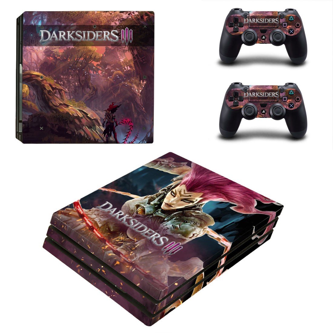 Darksiders 3 decal skin sticker for PS4 Pro console and controllers