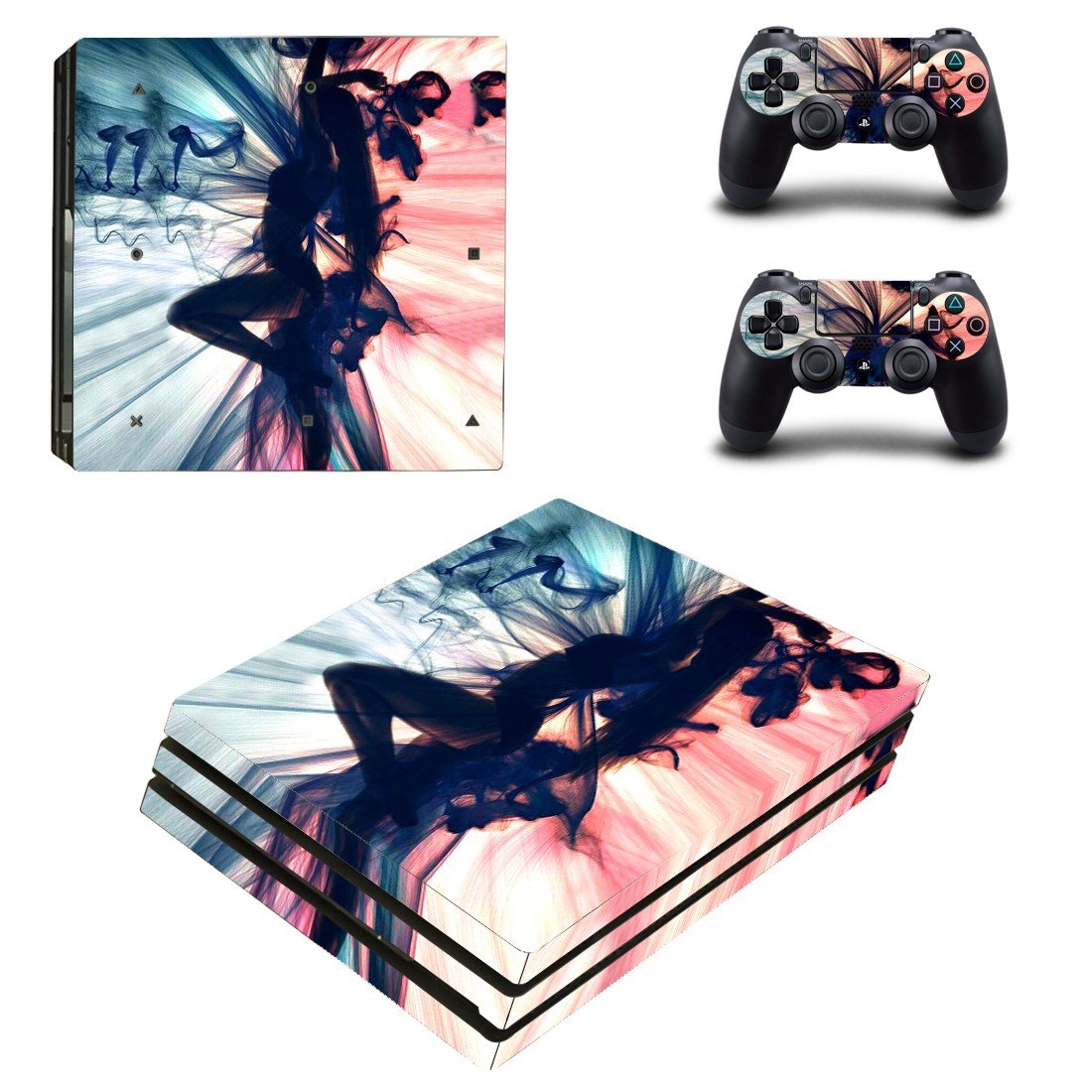 Abstraction decal skin sticker for PS4 Pro console and controllers