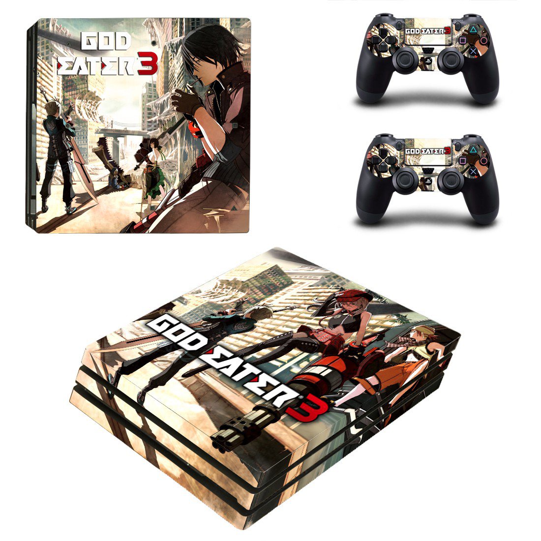 God Eater 3 decal skin sticker for PS4 Pro console and controllers