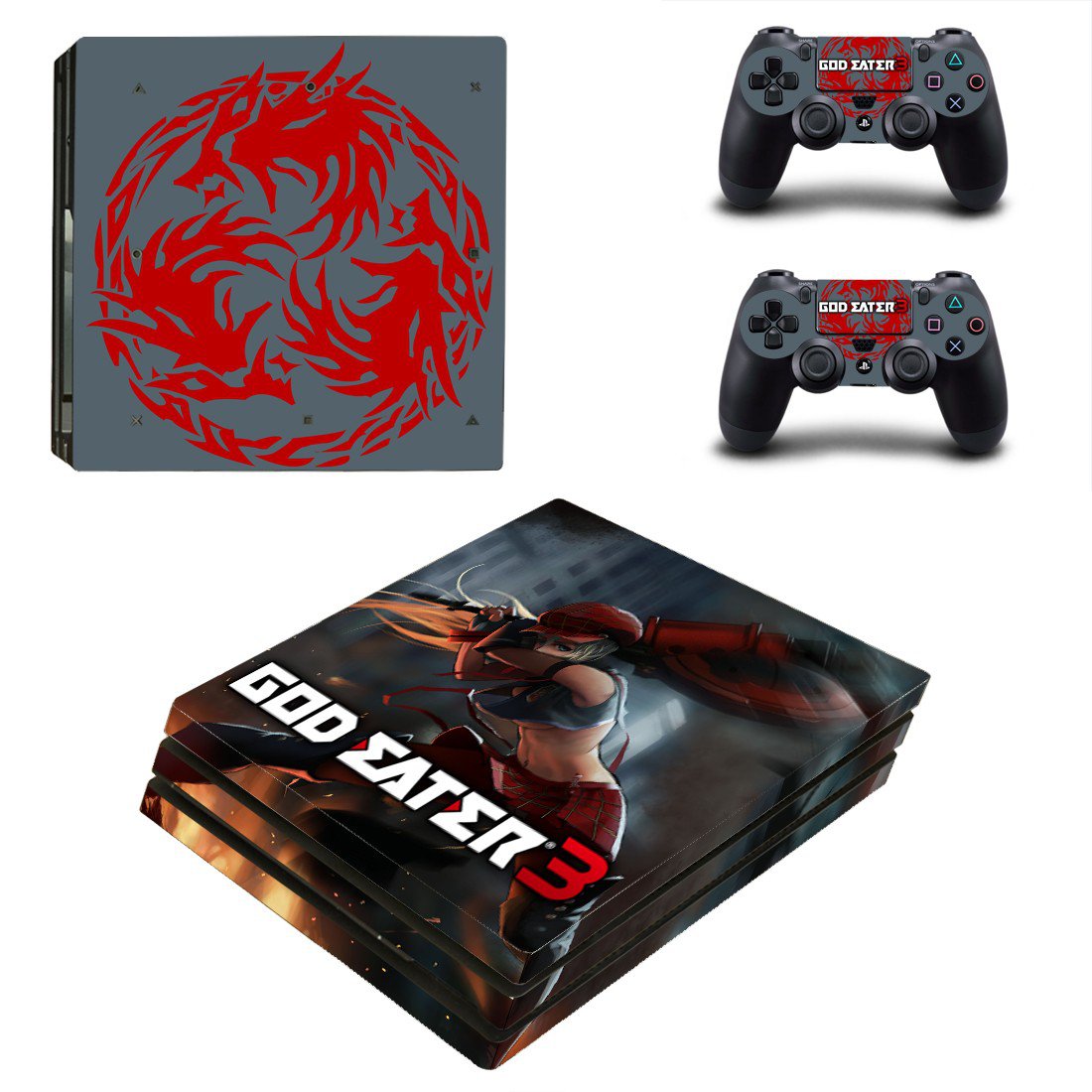 God Eater 3 decal skin sticker for PS4 Pro console and controllers