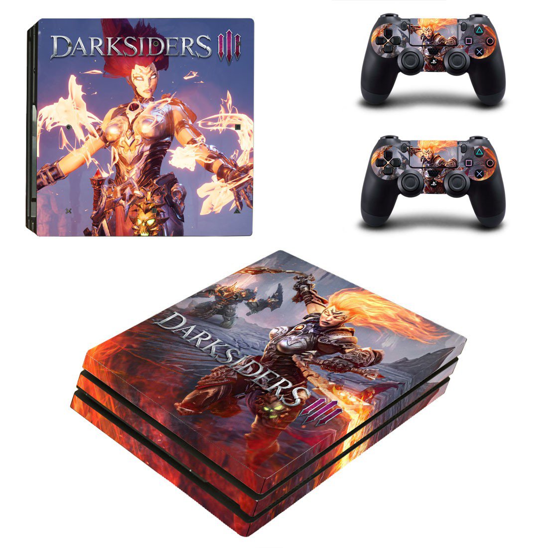 Darksiders 3 decal skin sticker for PS4 Pro console and controllers