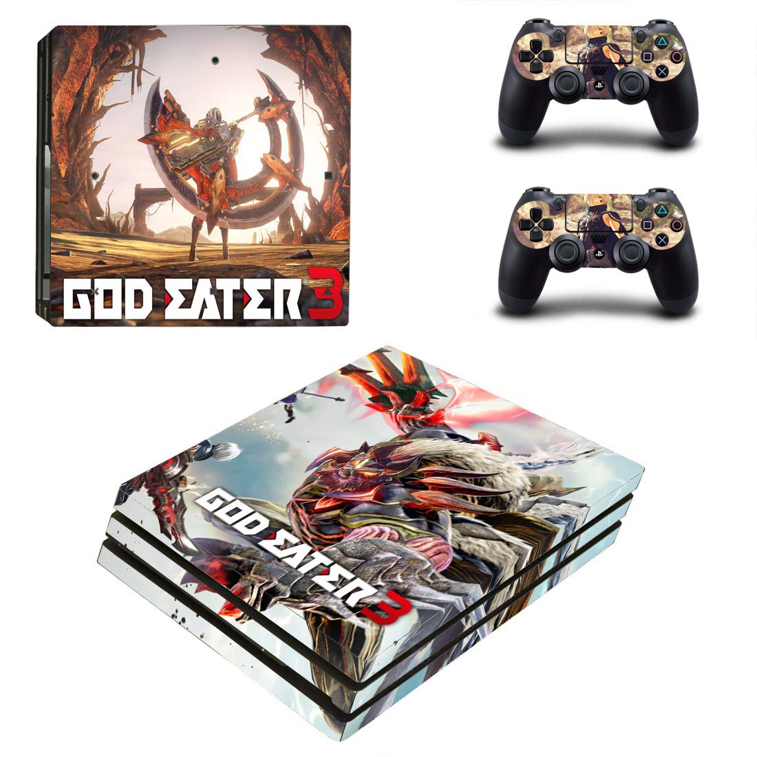God Eater 3 decal skin sticker for PS4 Pro console and controllers