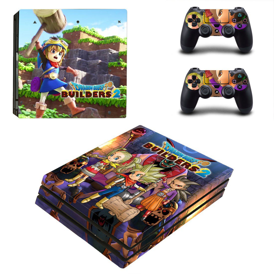 Dragon Quest Builders decal skin sticker for PS4 Pro console and controllers