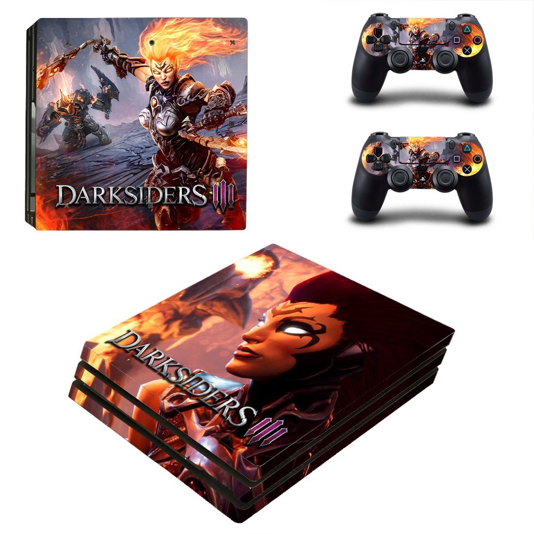 Darksiders 3 decal skin sticker for PS4 Pro console and controllers