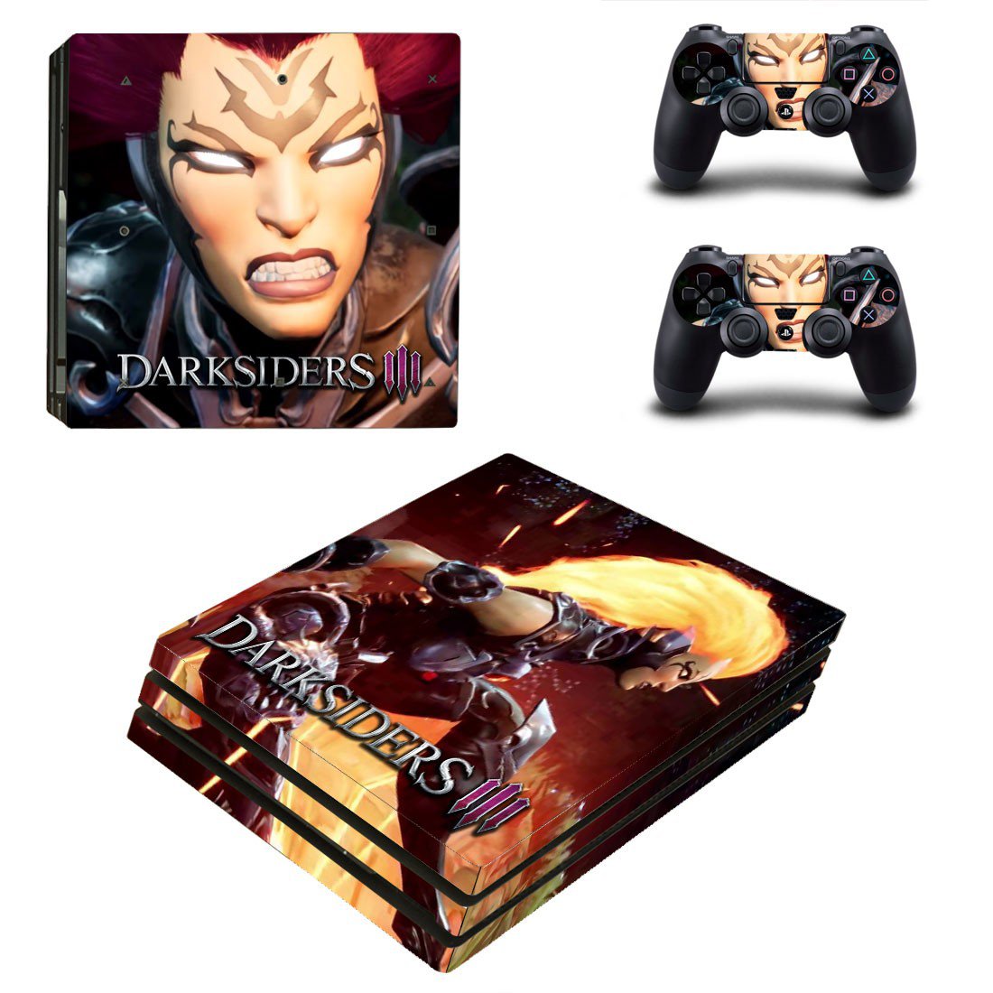 Darksiders 3 decal skin sticker for PS4 Pro console and controllers