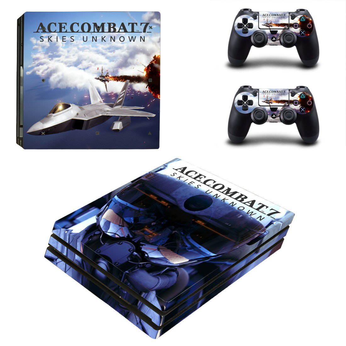 ACE Combat 7 decal skin sticker for PS4 Pro console and controllers