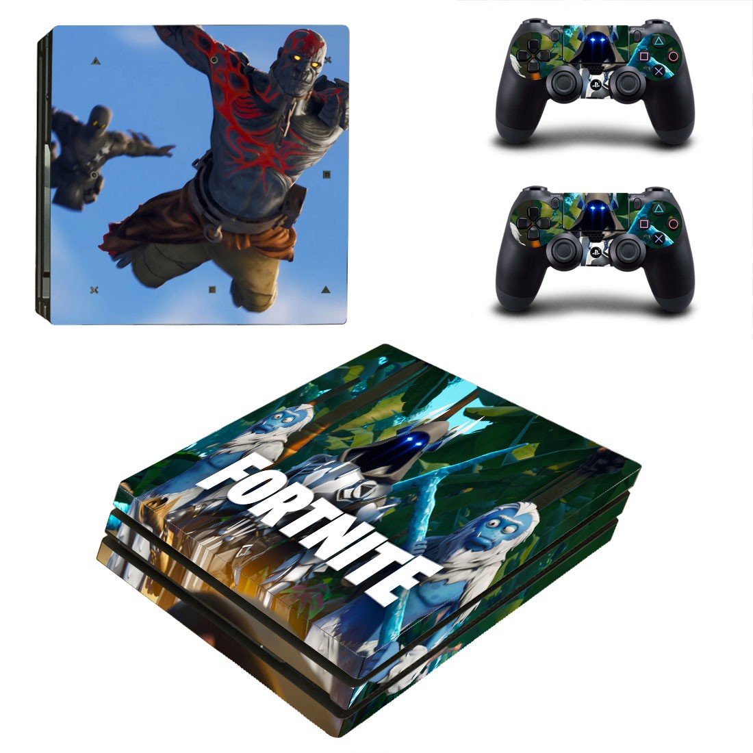Fortnite decal skin sticker for PS4 Pro console and controllers