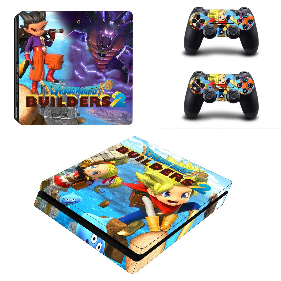 Dragon Quest Builders decal skin sticker for PS4 Slim console and controllers