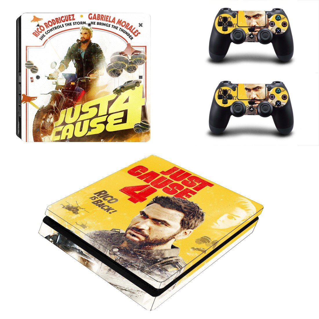 Just Cause 4 decal skin sticker for PS4 Slim console and controllers
