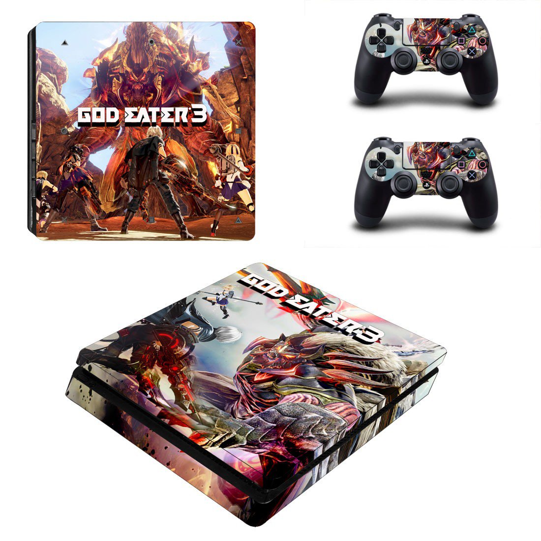God Eater 3 decal skin sticker for PS4 Slim console and controllers