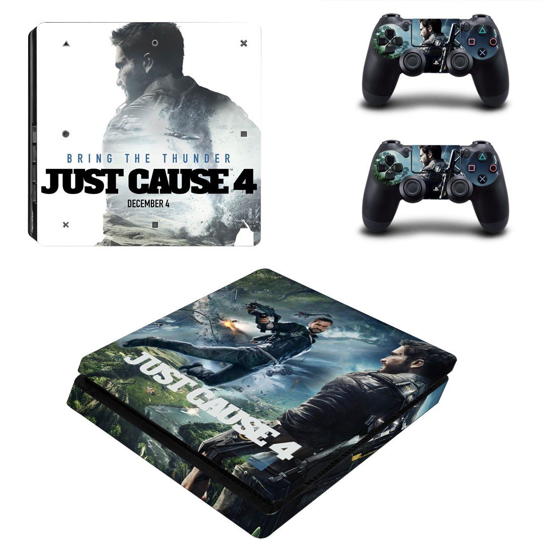 Just Cause 4 decal skin sticker for PS4 Slim console and controllers