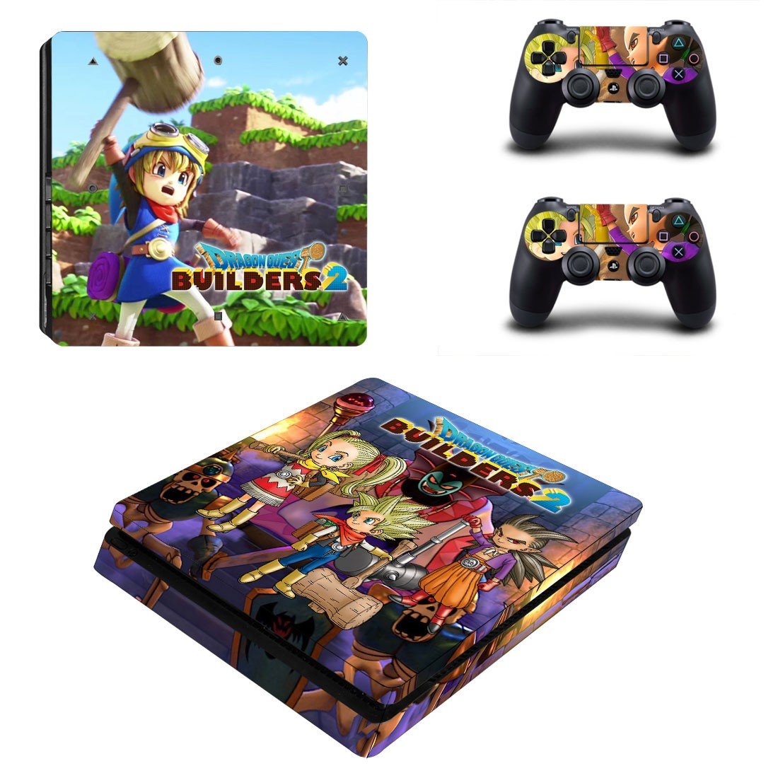 Dragon Quest Builders decal skin sticker for PS4 Slim console and controllers