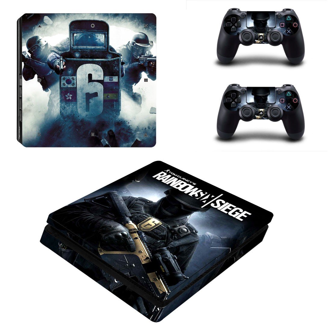 Rainbow Six Siege decal skin sticker for PS4 Slim console and controllers
