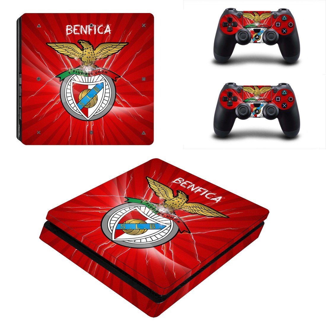 SL Benfica decal skin sticker for PS4 Slim console and controllers