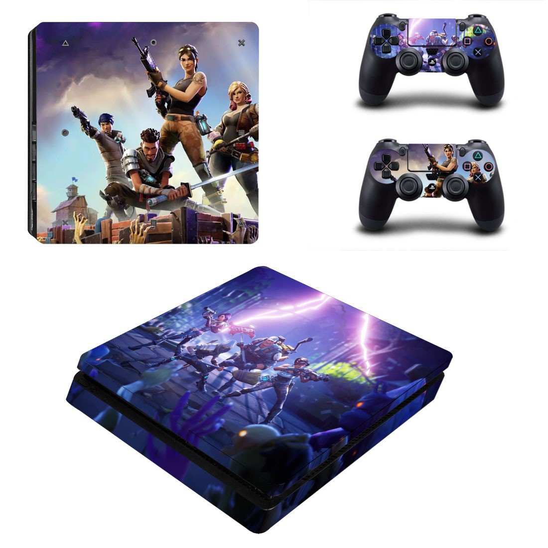 Fortnite decal skin sticker for PS4 Slim console and controllers