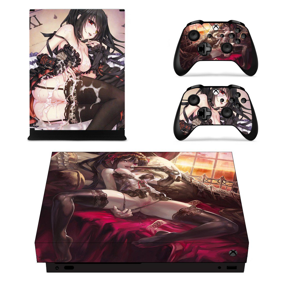 Sexy Anime decal skin sticker for Xbox One X console and controllers