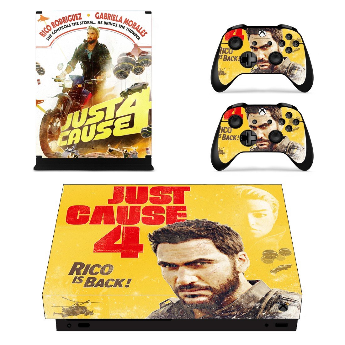 Just Cause 4 decal skin sticker for Xbox One X console and controllers