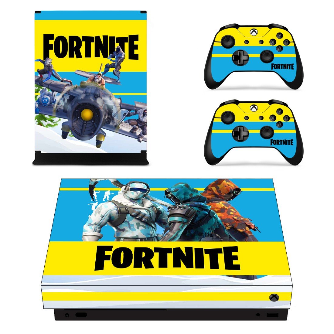 Fortnite decal skin sticker for Xbox One X console and controllers