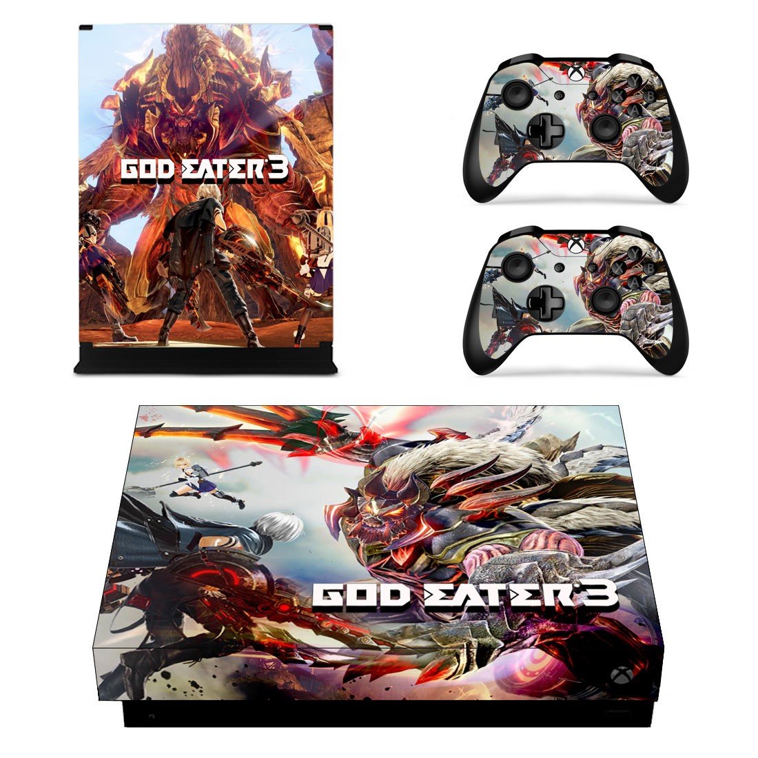 God Eater 3 decal skin sticker for Xbox One X console and controllers