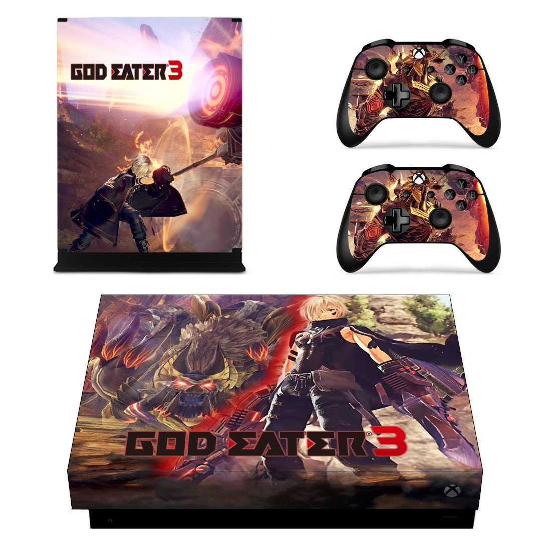 God Eater 3 decal skin sticker for Xbox One X console and controllers