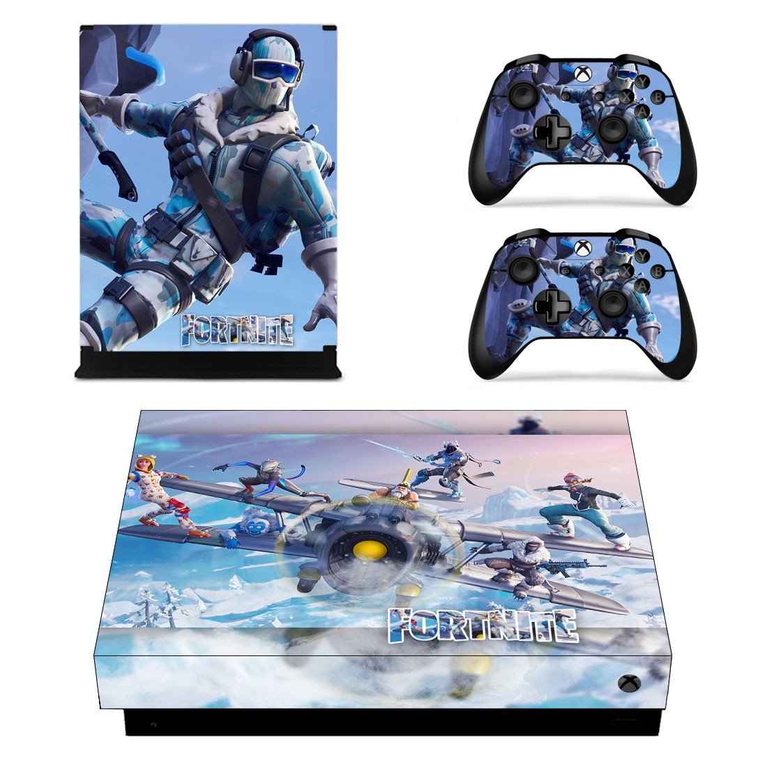 Fortnite decal skin sticker for Xbox One X console and controllers