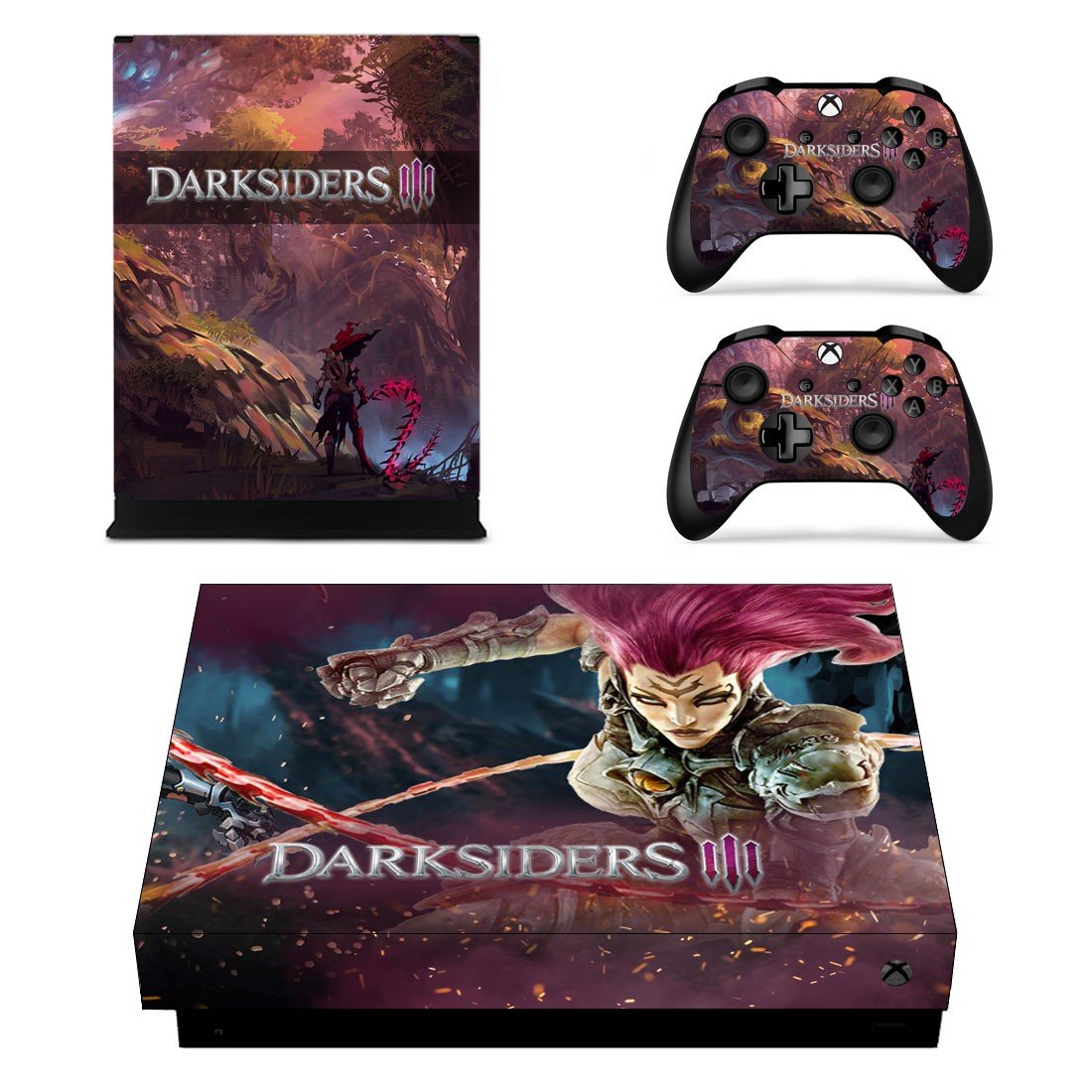 Darksiders 3 decal skin sticker for Xbox One X console and controllers