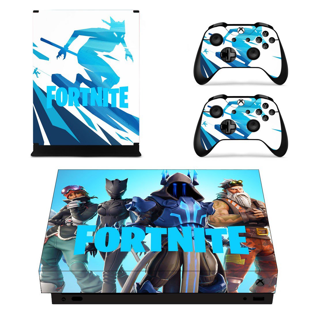 Fortnite decal skin sticker for Xbox One X console and controllers