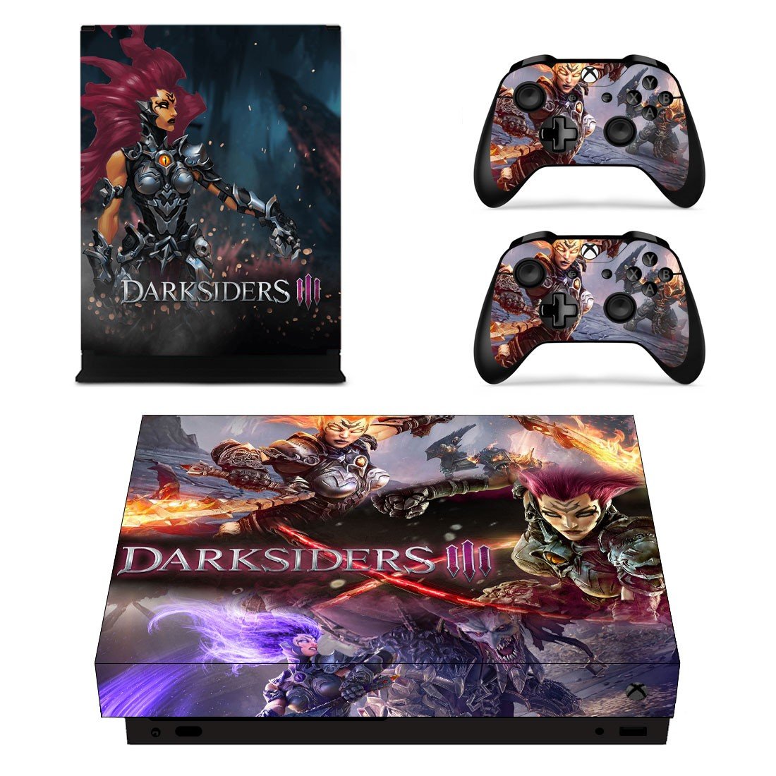Darksiders 3 decal skin sticker for Xbox One X console and controllers