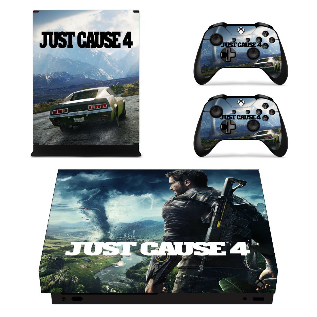 Just Cause 4 decal skin sticker for Xbox One X console and controllers