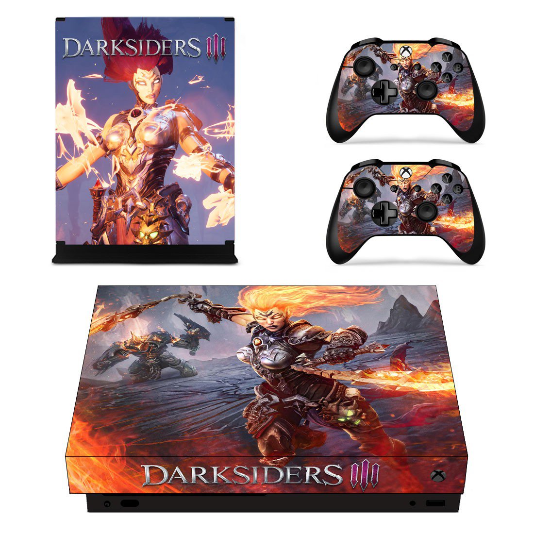 Darksiders 3 decal skin sticker for Xbox One X console and controllers