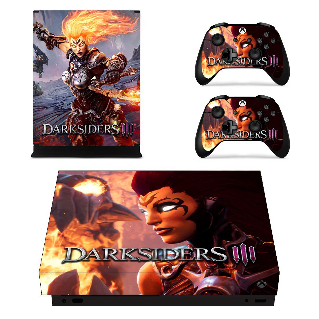 Darksiders 3 decal skin sticker for Xbox One X console and controllers