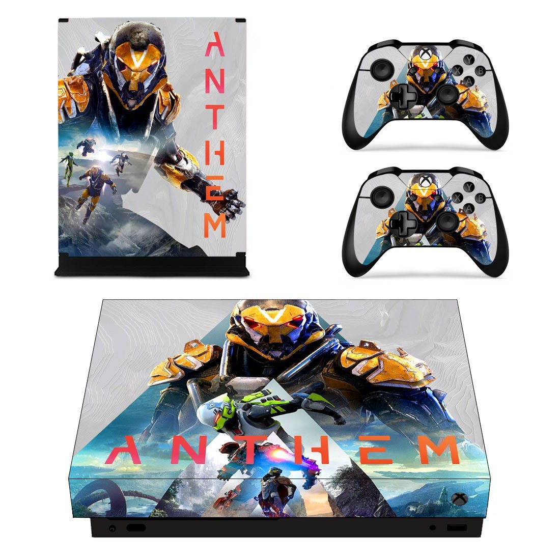 Anthem decal skin sticker for Xbox One X console and controllers