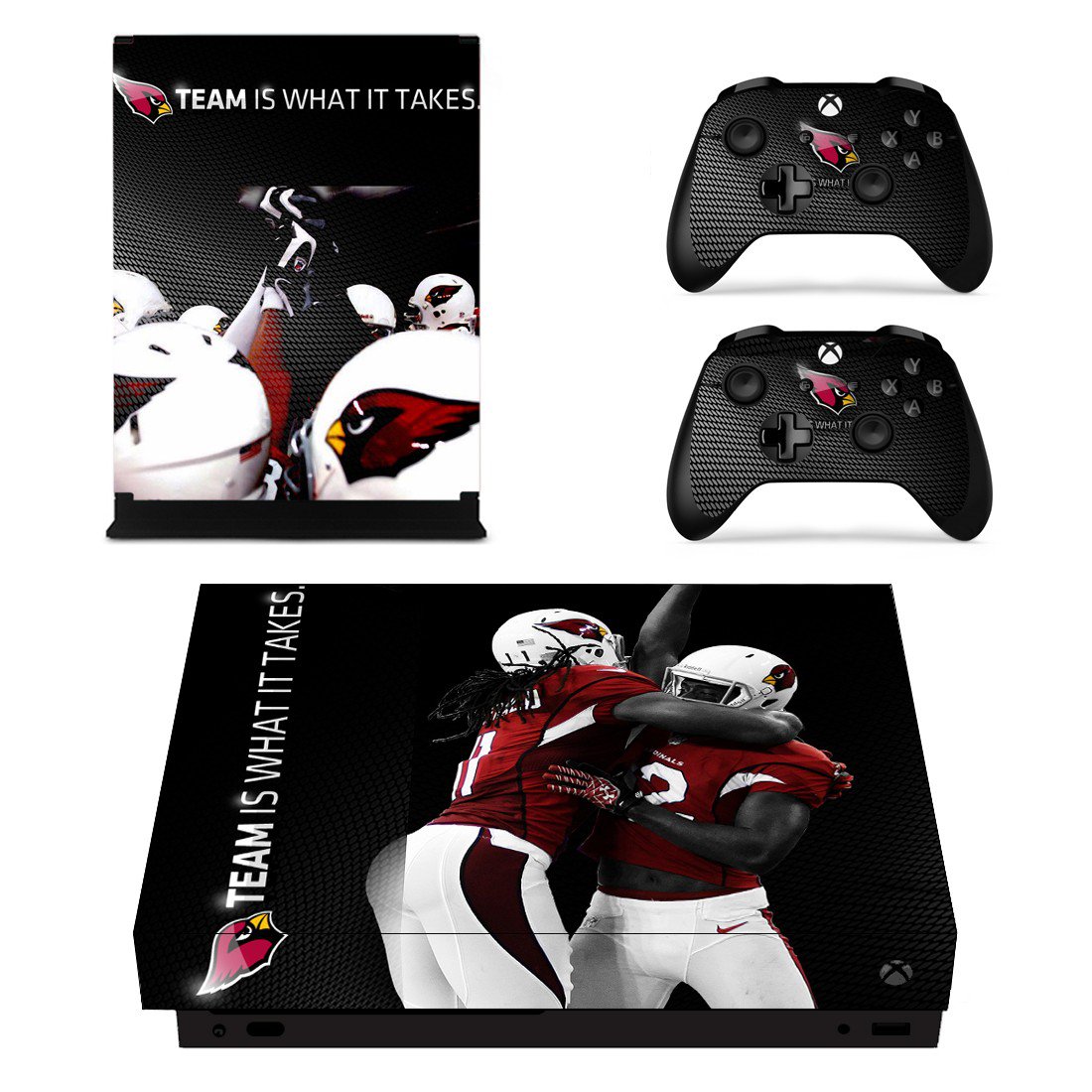 Arizona Cardinals decal skin sticker for Xbox One X console and controllers