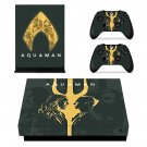 AquaMan decal skin sticker for Xbox One X console and controllers